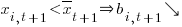 x_{i,t+1}< overline{x}_{t+1} doubleright b_{i,t+1}searrow